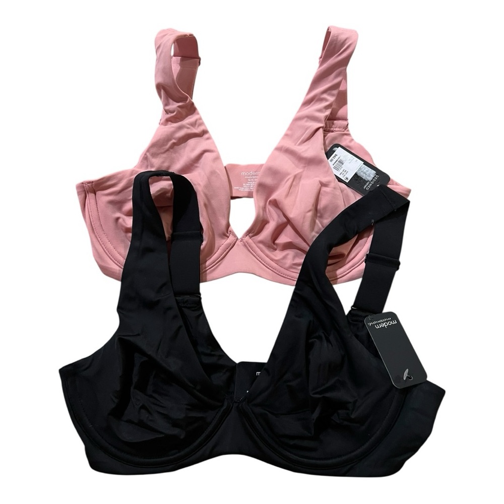 You get 2! New Modern Movement Underwire Wide Support Strap Bra Lot size 34C